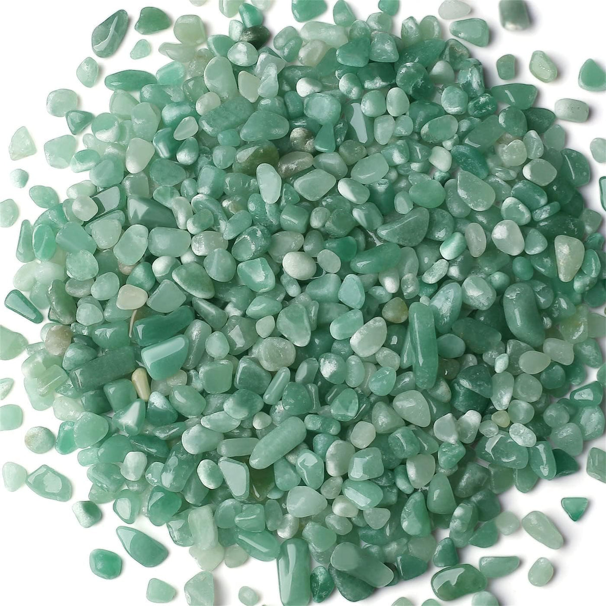 Fluorite Aquarium Gravel Rocks Natural Tumbled Healing Crystal Chips - Green Aventurine / 1 Pound