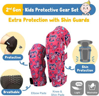 Soft-Style Kids Knee and Elbow Pads with Bike Gloves - Medium / (2nd Gen) Unicorn - image 3