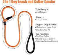 4 ft braided nylon slip rope dog training leash with padded handle - view 4