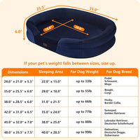 Orthopedic Waterproof Medium Dog Bed Sofa, Gel Memory Foam, 36" – Essentials for Dogs - Navy Blue / Medium(36 x 25.5 x 6 inch) - image 4