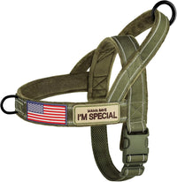 Forestpaw No Pull Dog Harness with Large Handle, Comfortable, L - M: Chest 23-28", Fit 28-50 lbs / Green