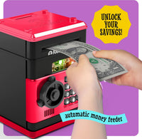 Piggy Bank for Kids, Electronic Money Saving Box w/Code - Red - image 2