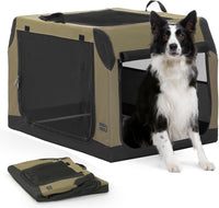 PETSFIT Dog Travel Crate, Soft Sided Dog Crate, Easy to Set Up - 36.0"L x 24.0"W x 23.0"H / Army Green