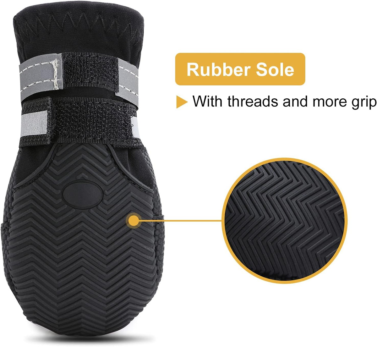 Dimicoo Breathable Dog Boots for Medium Large Dogs - Black(Waterproof) / XL (Insole Width 2.8")for 72~94lb - image 3