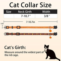 Halloween Cat Collar, Cotton 2 Pack Cat Collar with Bells - Fall / 7-11'' - image 4