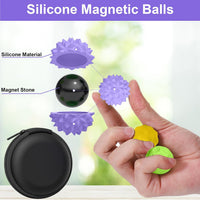 BUSOHA Silicone Magnetic Fidget Balls - Yellow+purple+green+pink / 1.2 Inch - image 3