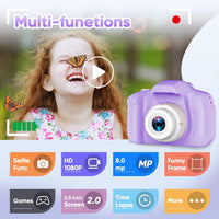 Seckton Upgraded Kids Selfie Camera - Purple White - image 3