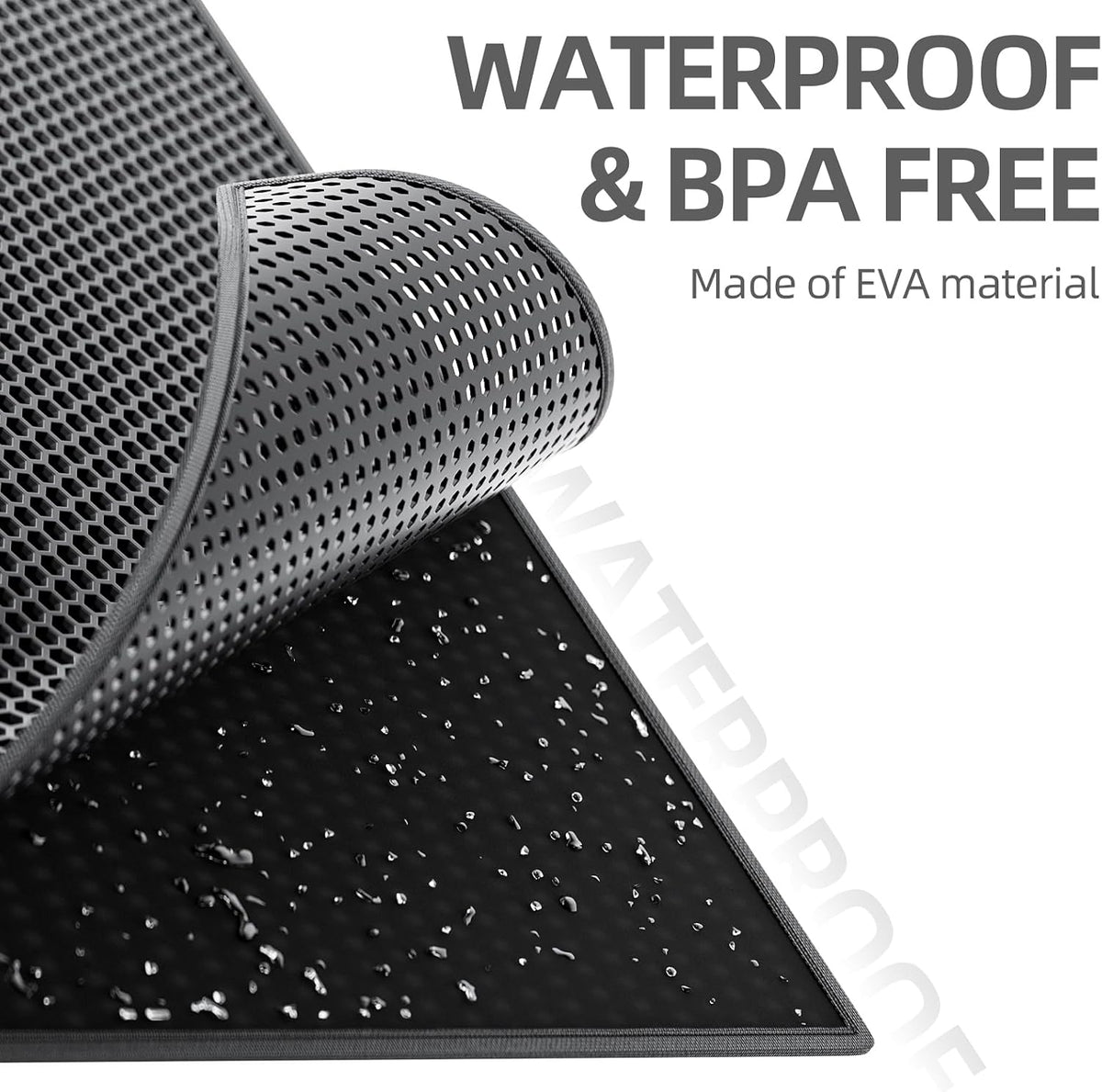 ESTHELLO Cat Litter Mat Honeycomb Double Layer Design 24’’ x 15’’ Gray – Daily Care for Cats - Black / 36x30 Inch - image 4