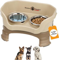 Neater Feeder Deluxe Mess-Proof Elevated Dog Bowls for Large Dogs - Small + Standard Bowl / Cappuccino