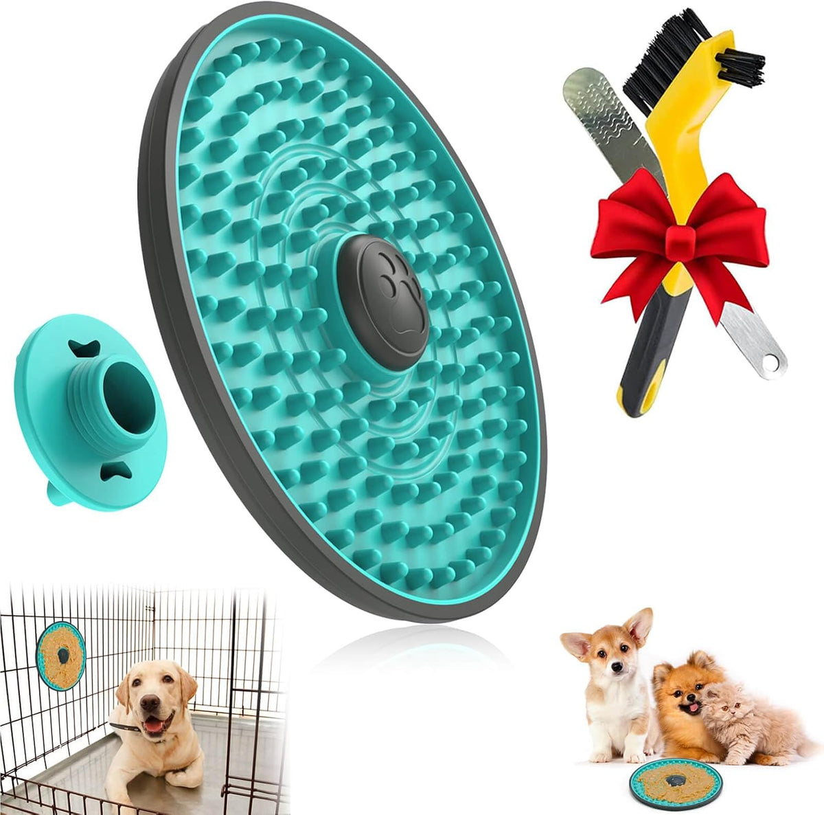 Lick Mat for Dogs Crate Lick Pad Slow Feeder for Crate Training – Essentials for Dogs - 1 pcs / Mint Green