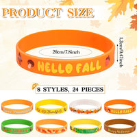 JUNEBRUSHS 24pcs Halloween Silicone Bracelets - Thanksgiving Style - image 2