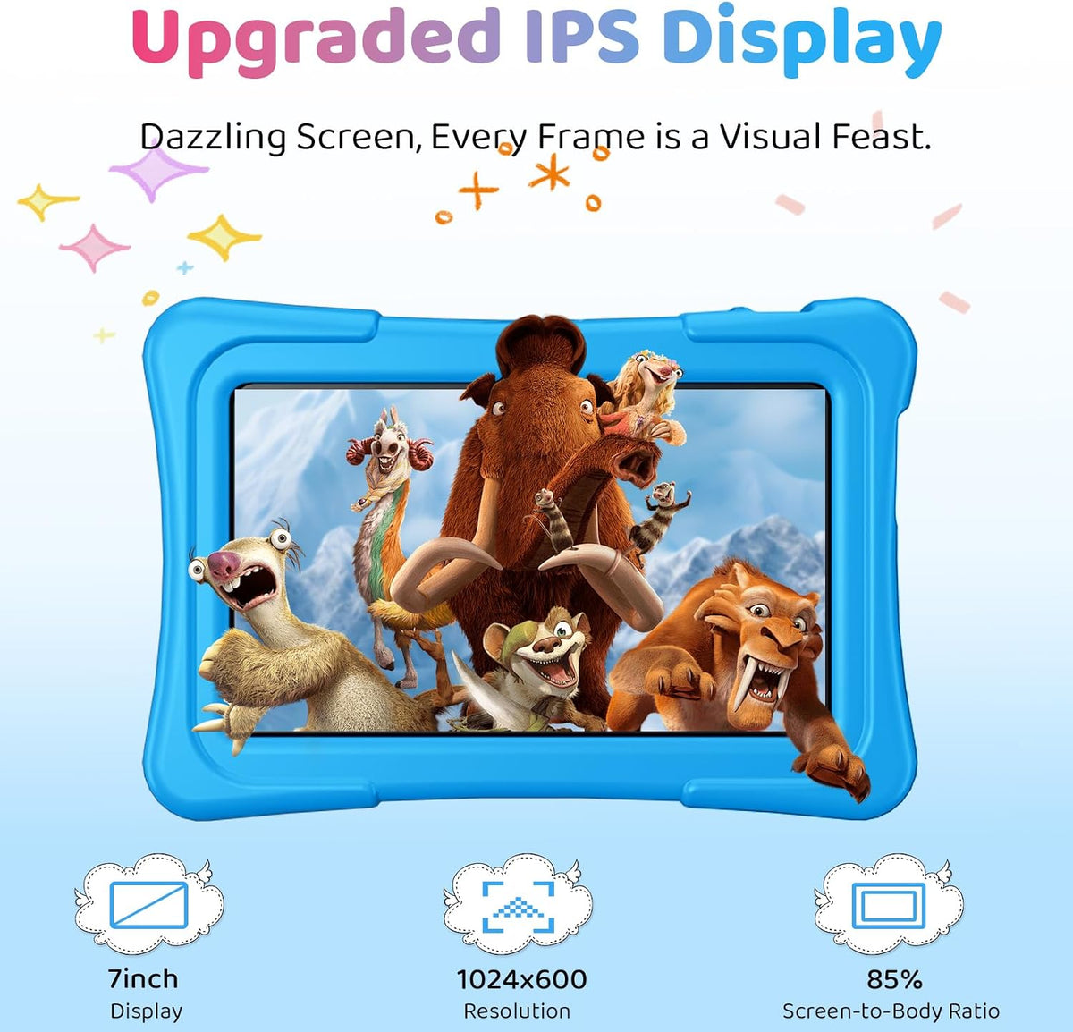 aiprotablet Kids Tablet, 6GB+32GB 1TB Expand - SkyBlue - image 2