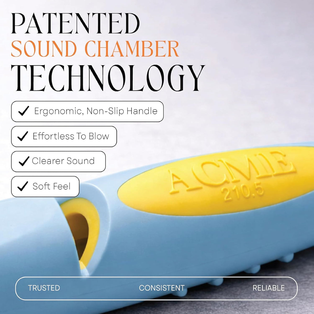 ACME Alpha 210.5 Dog Training Whistle with Enhanced Ergonomic Grip. - Baby Blue on Yellow - image 2