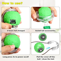 Interactive Cat Toys for Indoor Cats, Moving Cat Ball with Tail, Fast Rolling on Carpet, Chirping & Motion Activate Toy for Bored Indoor Adult Cats