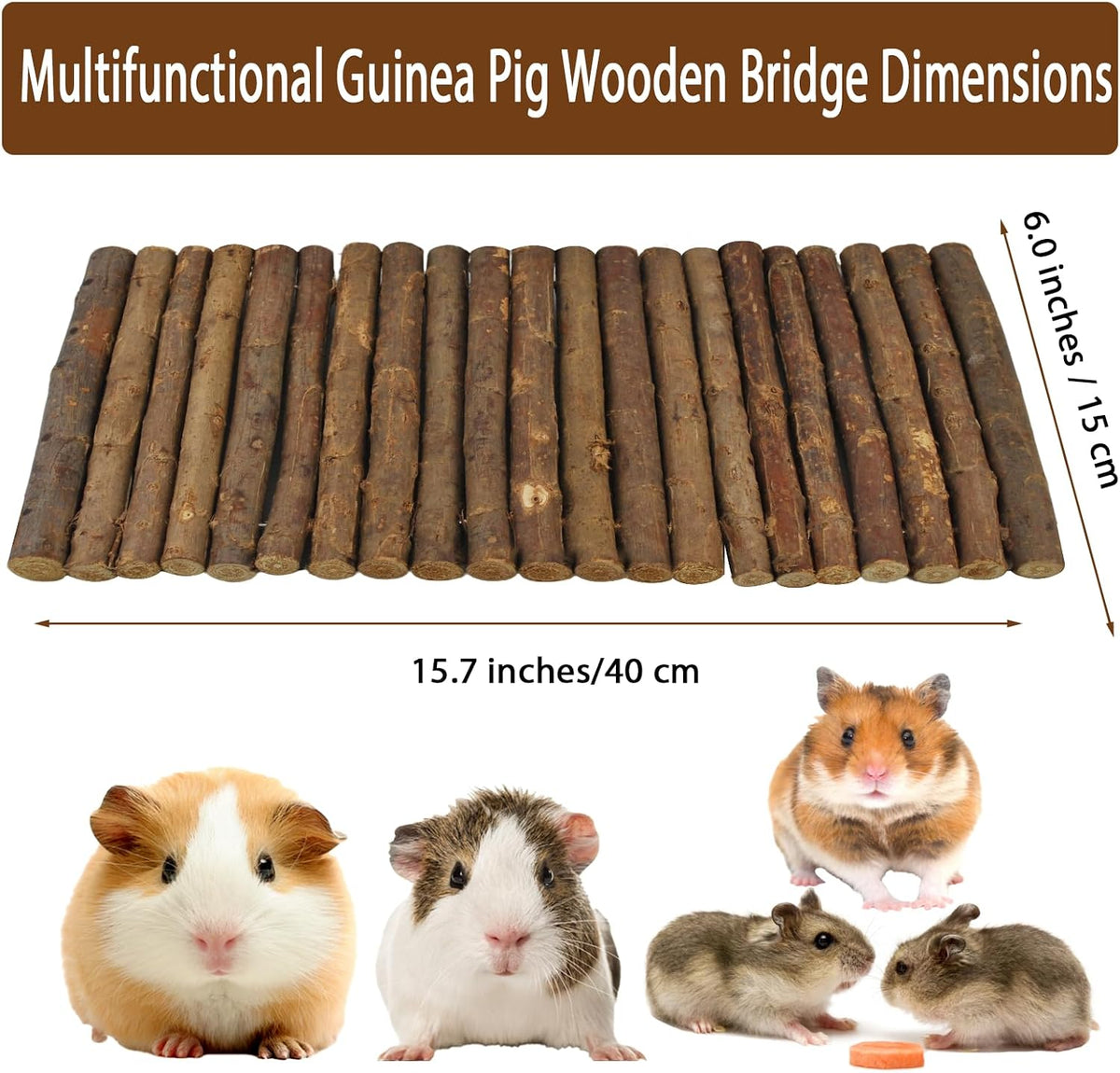 kathson Wooden Hamster Bridge - M (15.7 x 6.0 inches) - image 3