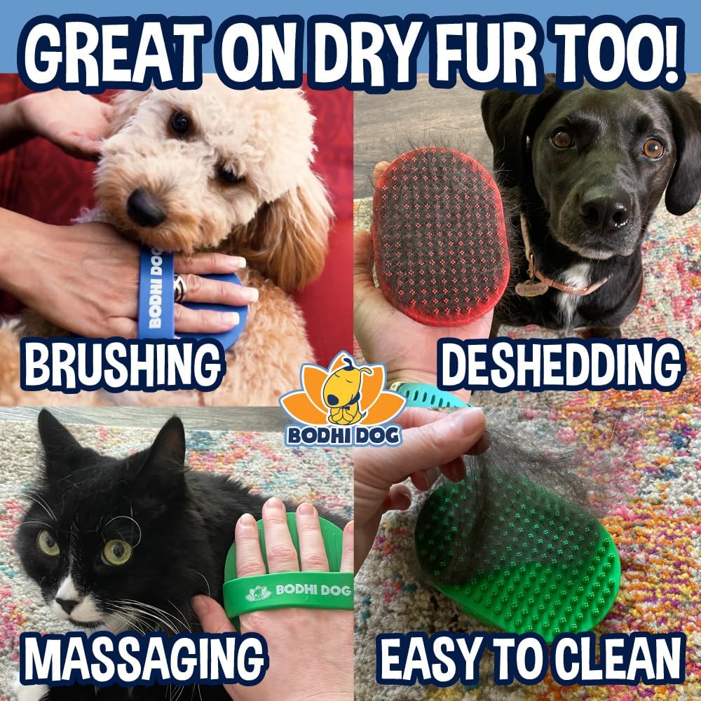 Bodhi Dog Shampoo Brush - Pet Grooming & Bath Supplies for Dogs and Cats - Bath Brush for Long - 1 Pack / Blue - image 3
