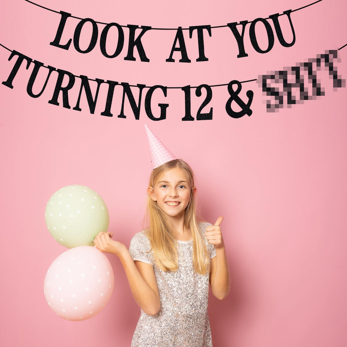 Black Glitter Look at You Turning 25 & Sh*t Banner - 12 - image 4