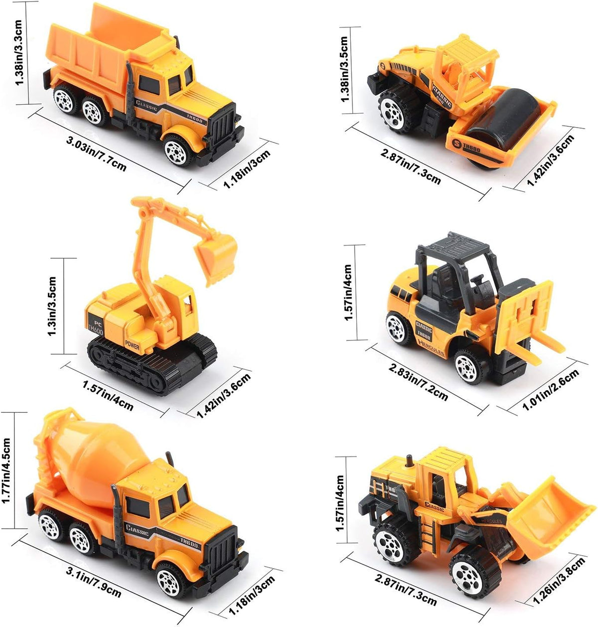 Small Construction Toys, 6Pcs Mini Construction Vehicles Tractors Trucks – Fun for Kids & Family - image 2