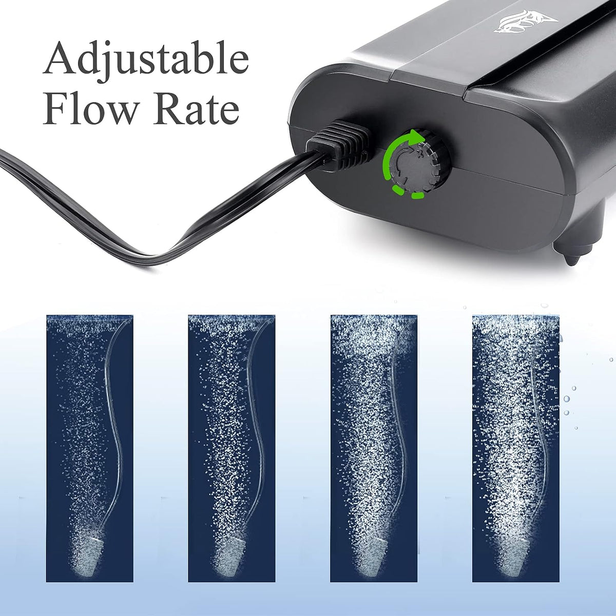AQQA Aquarium Air Pump, 3.5W Dual Outlet Oxygen Pump - 3.5W (for 1-50 gallon) - image 3