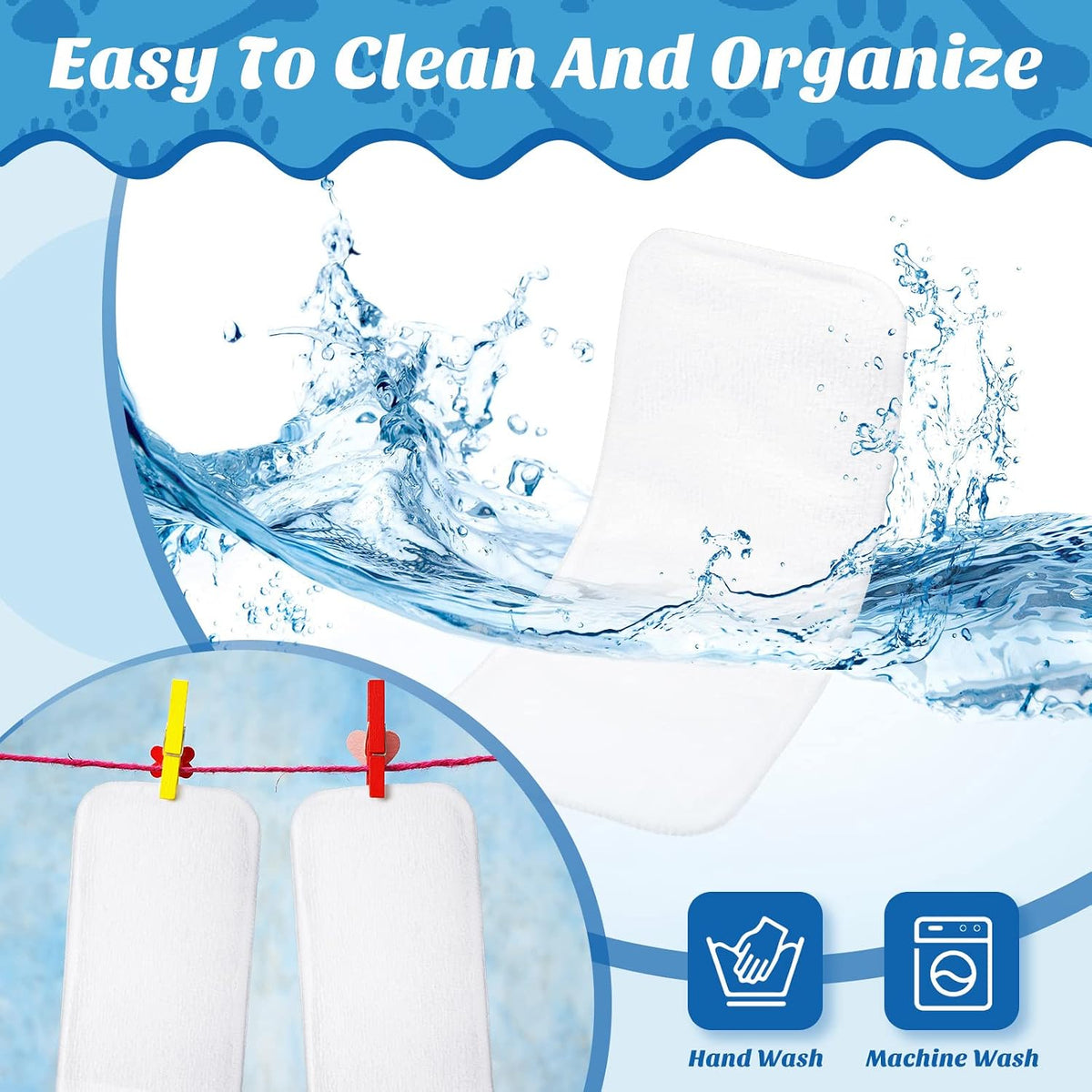 Tondiamo 20 Pcs Dog Diaper Pads Washable Reusable Liners - Male / Medium - image 3