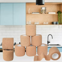 9 Pack 2" x 5 Yards Self Adhesive Bandage Wrap Self Stick Wrap for Ankle, Wrist, Finger, Sports, Breathable Cohesive Vet Tape for Pets (Skin Color)