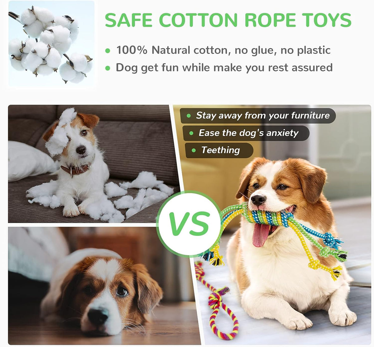 LEGEND SANDY Tough Dog Toys - 12 Pack Puppy Toys - image 4