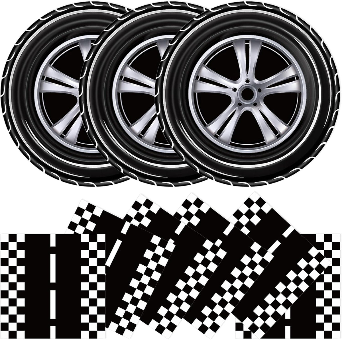 40 Pcs Basketball Plates and Napkins Set - Race Car