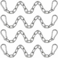 2 Pack Hanging Swing Chain with 4 Carabiners 25in, Swing Chairs - Silver / 25in×4pcs