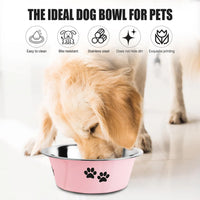 Stainless Steel Dog Bowls - Pink / 8.5 Cups/71 OZ - image 2
