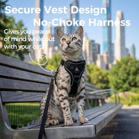 Cat Harness and Leash Set, Escape Proof Cat Vest, XL - Black / XX-Large - image 3