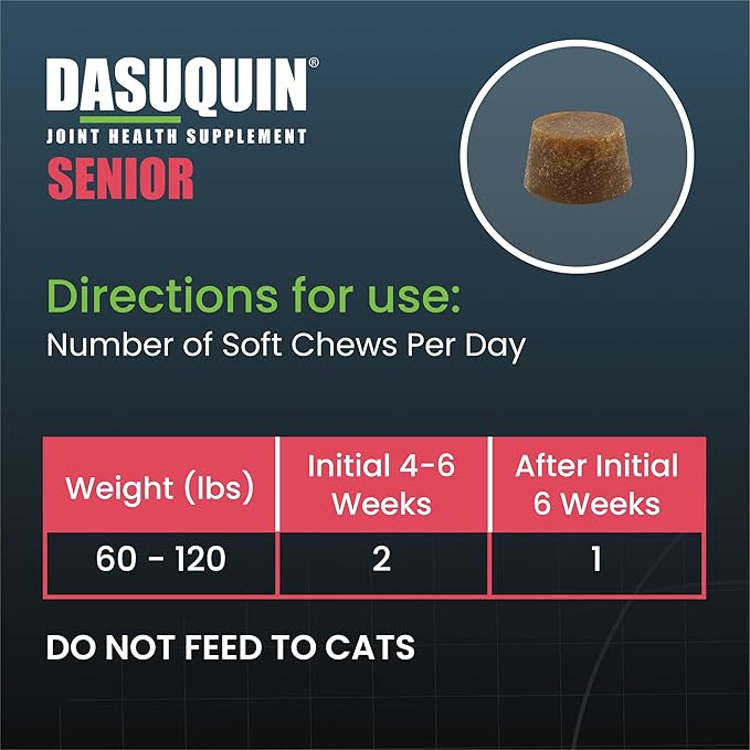 Nutramax Dasuquin Joint Health Supplement for Large Senior Dogs – for Immune Support, Skin & Coat Health, and Brain Health, 84 Soft Chews