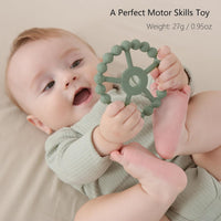 3 Pack Ring Teether Baby Infant Toys, Baby Essentials - Brown Green Blue - image 4