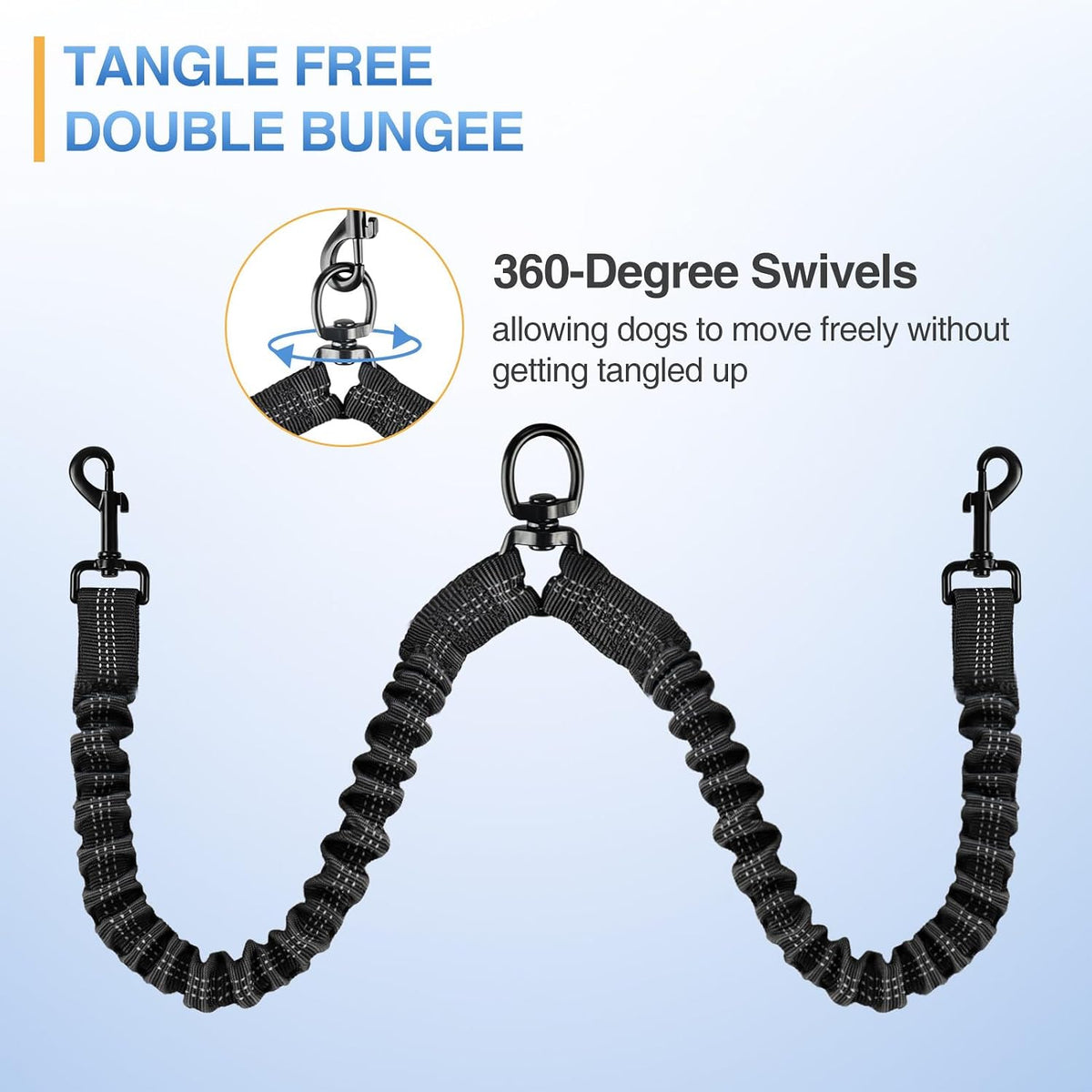 Kytely Hands Free Dog Leash with Zipper Pouch - For 2 Dogs / Medium/Large - image 3