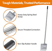 Heavy Duty Pooper Scooper 66in Spring Steel Scoop Long Stainless Steel Handle Dog Pooper Scooper for Large Dogs Outdoor Pet Waste Removal Shovel
