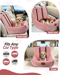 WOOAIDAGG Dog Car Seat for Small Dogs, Ultra-Soft Fabric - Pink - image 4