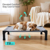 Elevated Outdoor Dog Bed, Raised Dog Bed with Steel Framed 42in – Essentials for Dogs - Grey / 35"L x 25"W x 7.5"H - image 3
