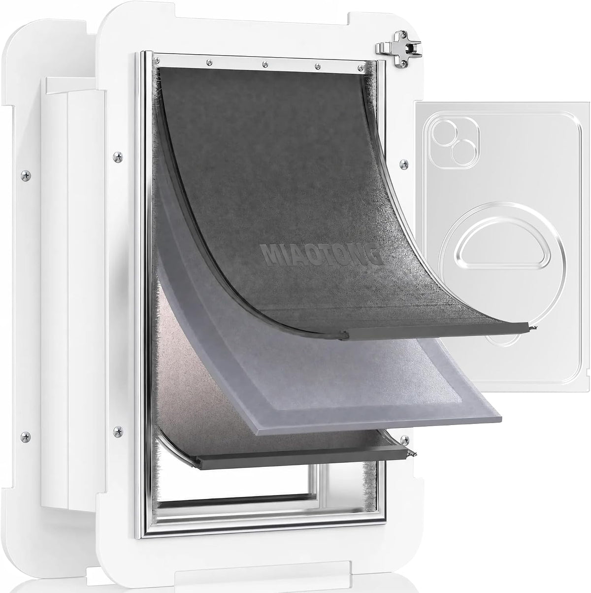 3-Flap Never Rust Extra Large Dog Door for Doors with Sliding Lock - Large / For Wall