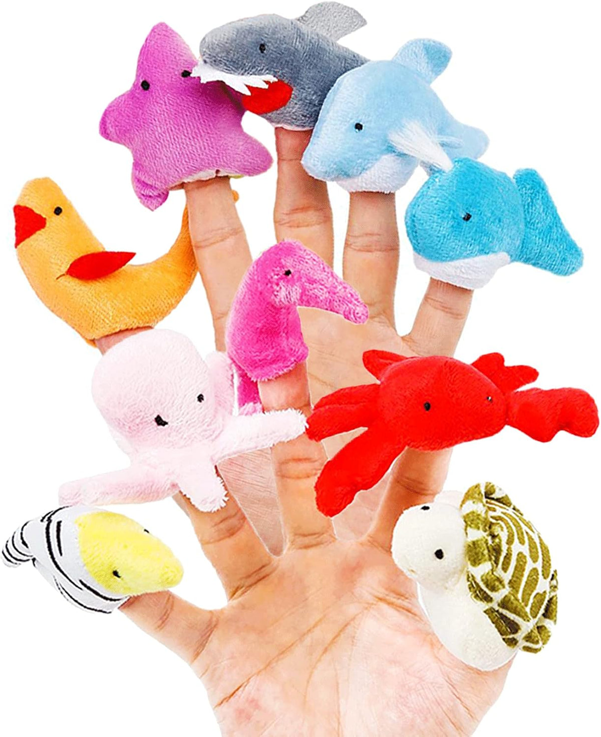 RIY 10Pcs Story Time Finger Puppets - Sea Animal