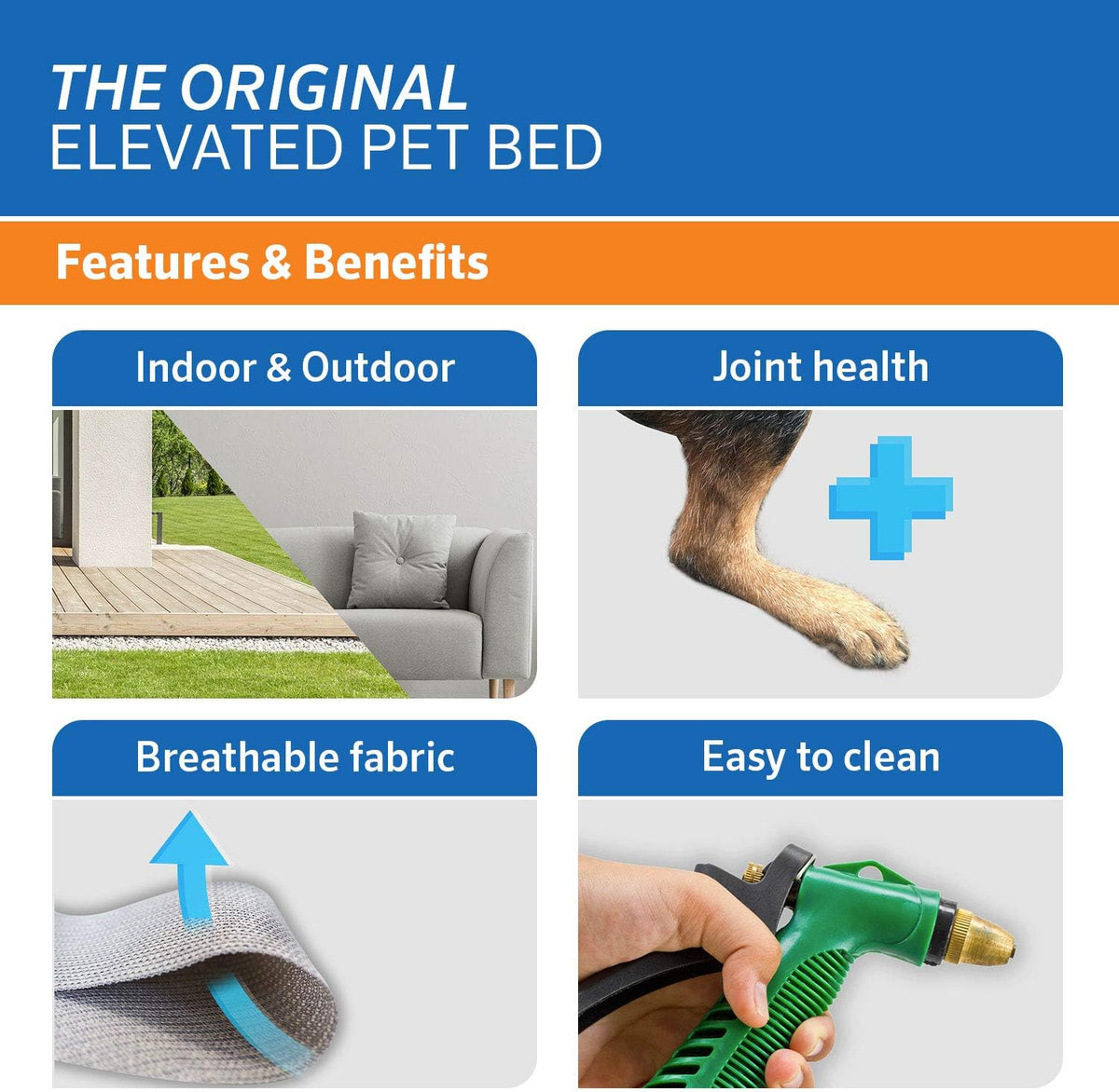 Coolaroo Original Elevated Dog Bed - Large Dog Bed / Aquatic Blue (Pack of 1) - image 3