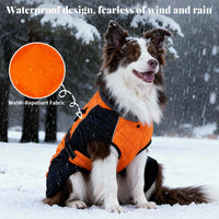 Dog Coat Dogs Jacket Waterproof Reflective Adjustable Dog-Winter - Orange / Large(chest 25~29in) - image 3