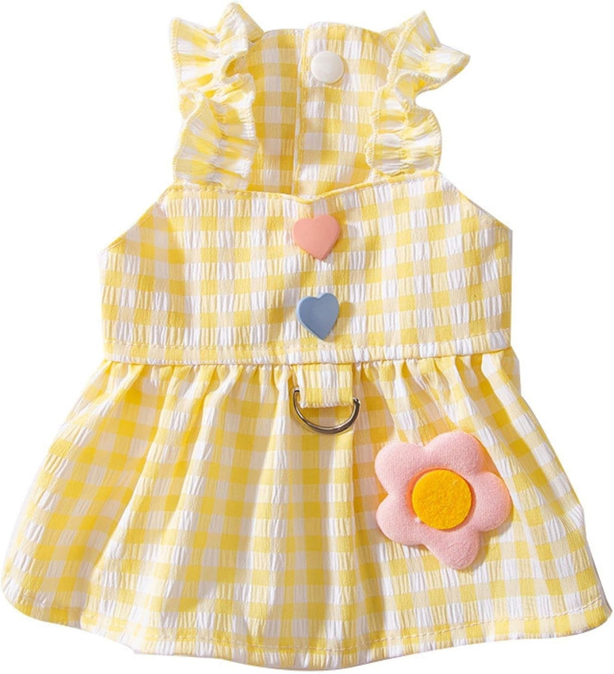 Dog Dress Soft Breathable Puppy Dresses Elegant Princess Lace Floral - Large / Yellow