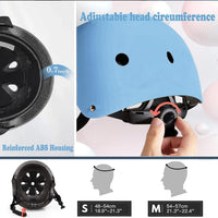 FOOKCIAN Kids Helmet,Toddler Skateboard Helmets for Ages 2-3-5-8-14 Years Boys Girls with Knee - Light blue / Medium: 20.47"-22.83" / 8-14 year - image 4