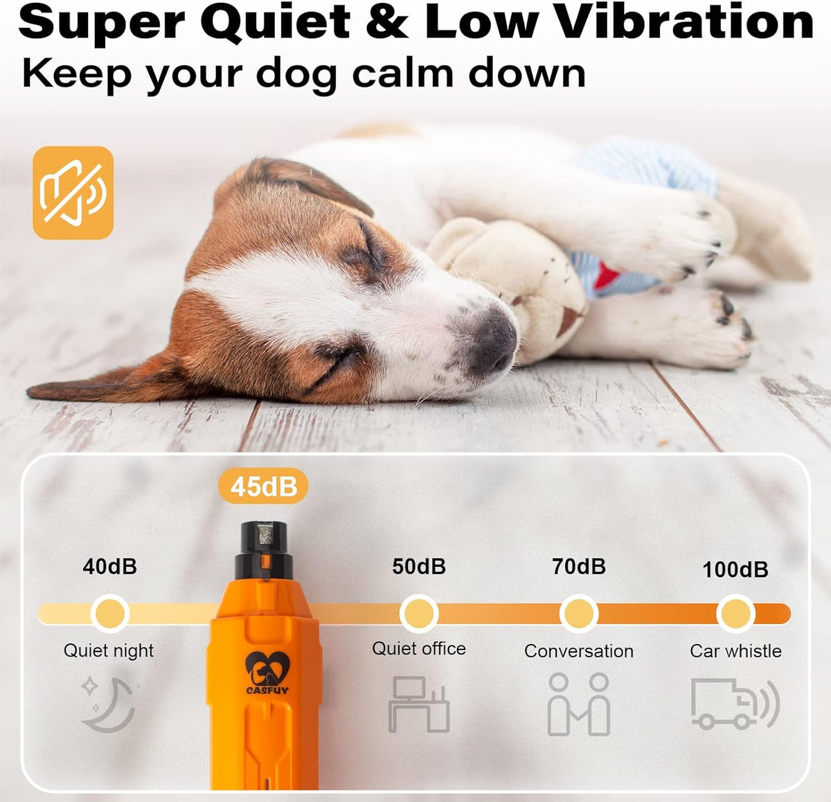Casfuy 6-Speed Dog Nail Grinder - C-Orange - image 4