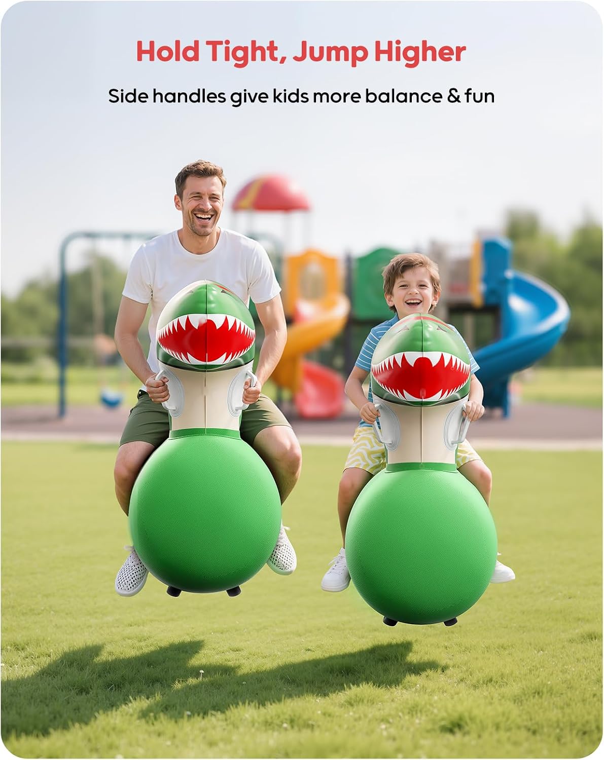 QPAU Inflatable Dinosaur Bouncy Hopper Toy - Dinosaur / 2 Pack - image 3
