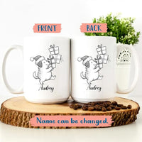Customized Name Dog Accent Ceramic Mug Gift For Dog Lover Mom Dad, Personalized Dogs Animal White Coffee Mug 11 Oz 15 Oz, Awesome Puppy Travel Cup Gift For Birthday/Holiday/Anniversary, Dogs Cup