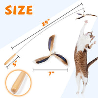 JXFUKAL Cat Wand Toys, Interactive Cat Toys with 3 Feather Refills, 29'' Flexible Steel Wire - Set B - image 4