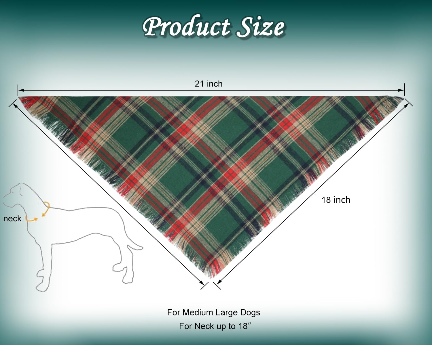 2PCS Christmas Dog Bandanas – Red and Green Plaid with Tassels - BIG FRENCHIES