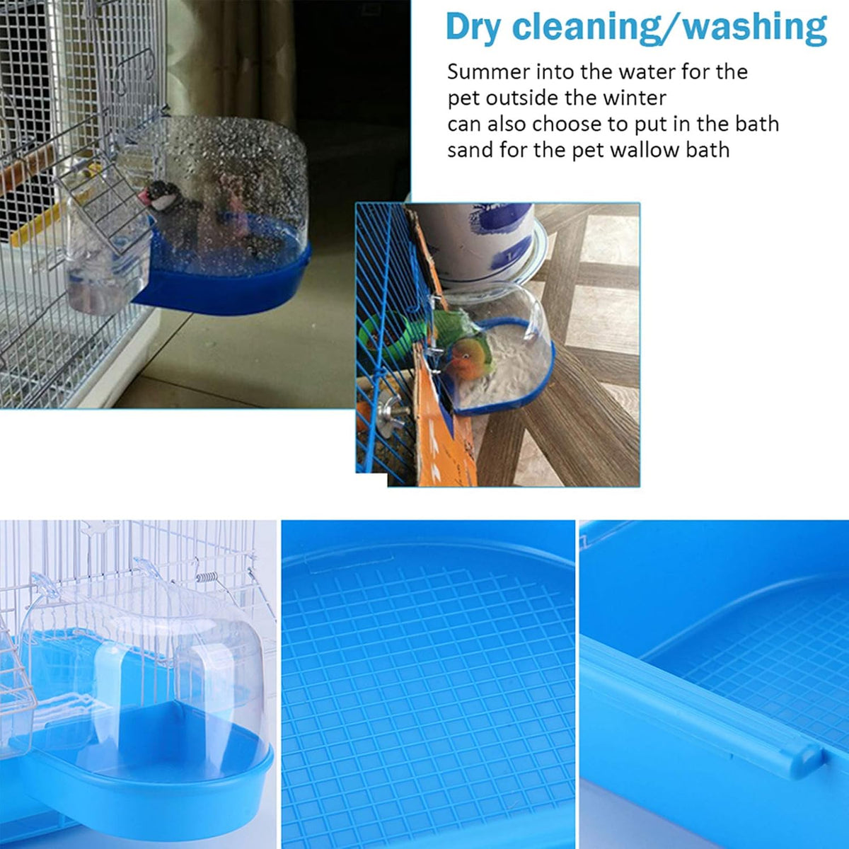 Parrot Bath Box Bird Cage Accessory Supplies Bathing Tub Bath - image 3