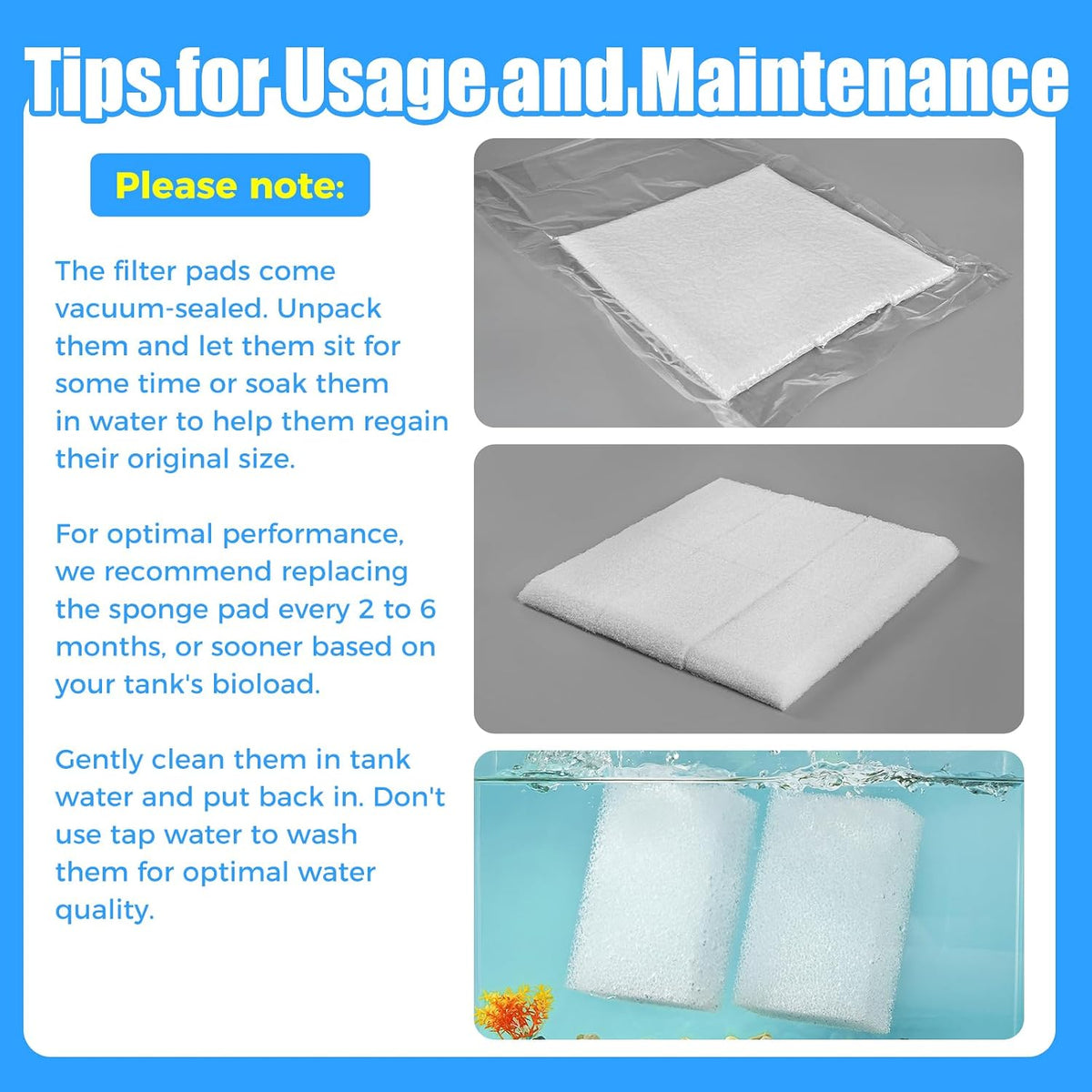 AQUANEAT 6-Pack Replacement Filter Sponge Pads - AC 50 - image 3
