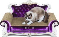Luxury Cardboard Cat Scratcher Sofa Bed - Purple Crown